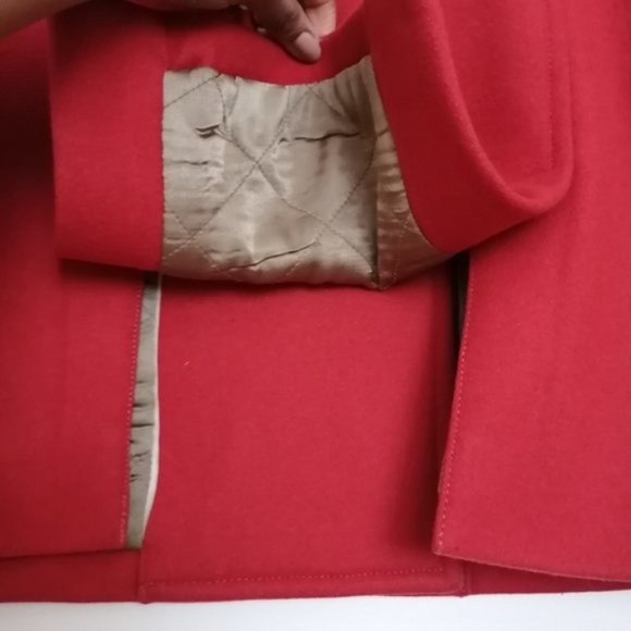 J. Crew Burnt Orange Red Wool Trench Coat - Picture 13 of 16